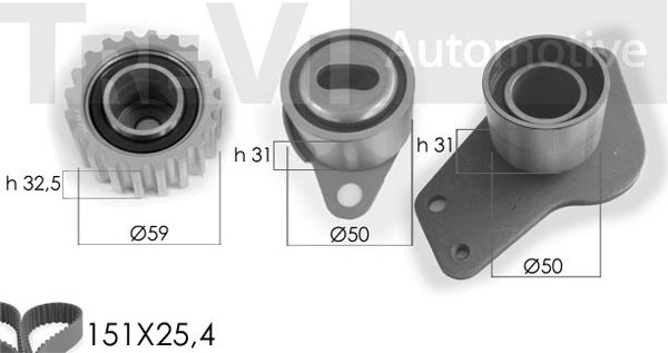 TREVI AUTOMOTIVE Zobsiksnas komplekts KD1018